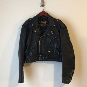 Vintage Cropped Leather Jacket